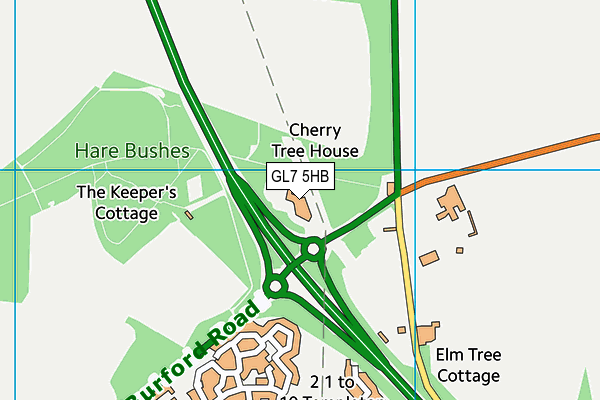 GL7 5HB map - OS VectorMap District (Ordnance Survey)