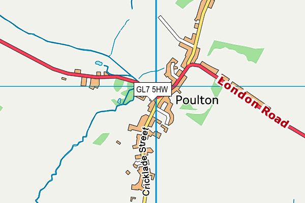 GL7 5HW map - OS VectorMap District (Ordnance Survey)