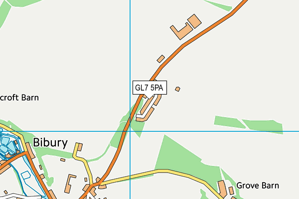 Aldsworth Road (Bibury Afc) map (GL7 5PA) - OS VectorMap District (Ordnance Survey)