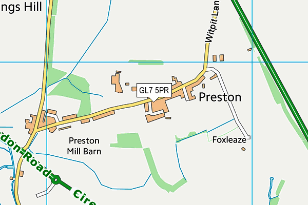 GL7 5PR map - OS VectorMap District (Ordnance Survey)