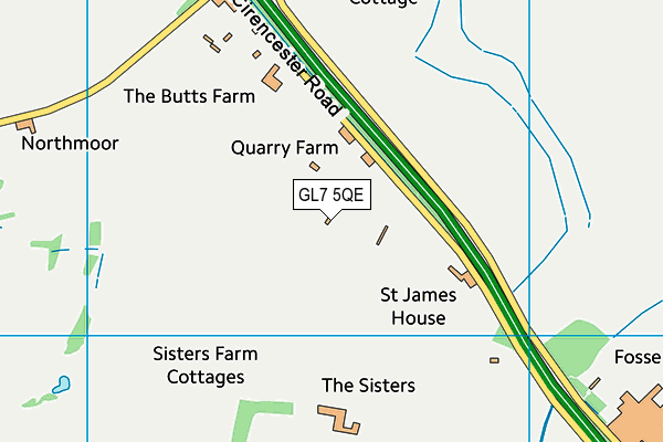 GL7 5QE map - OS VectorMap District (Ordnance Survey)