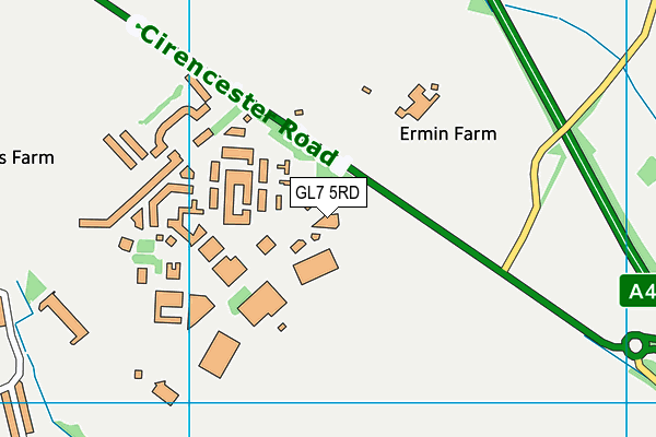 Duke Of Gloucester Barracks map (GL7 5RD) - OS VectorMap District (Ordnance Survey)
