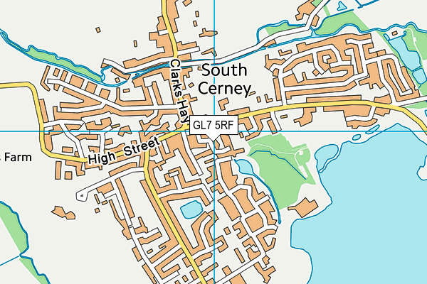 GL7 5RF map - OS VectorMap District (Ordnance Survey)