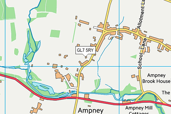 Ampney Crucis Cricket Club map (GL7 5RY) - OS VectorMap District (Ordnance Survey)
