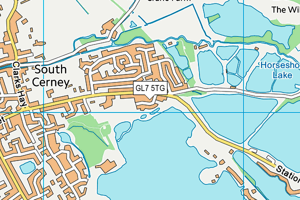 GL7 5TG map - OS VectorMap District (Ordnance Survey)