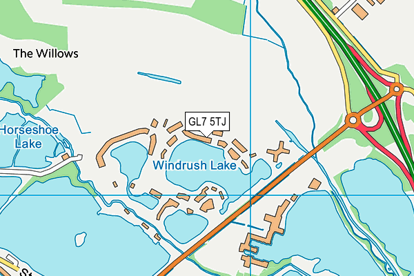 GL7 5TJ map - OS VectorMap District (Ordnance Survey)