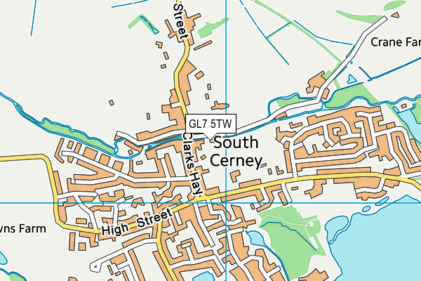 GL7 5TW map - OS VectorMap District (Ordnance Survey)