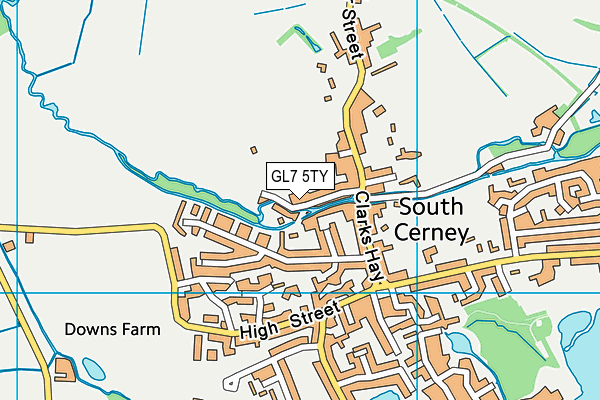 GL7 5TY map - OS VectorMap District (Ordnance Survey)