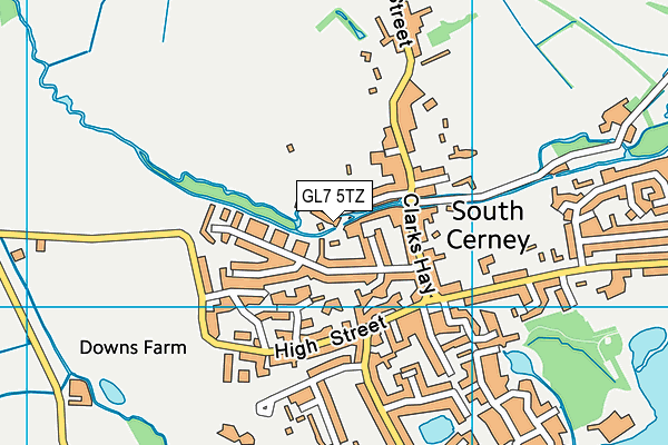 GL7 5TZ map - OS VectorMap District (Ordnance Survey)