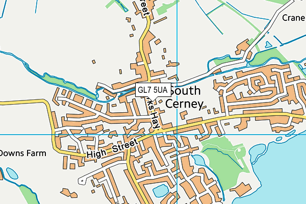 GL7 5UA map - OS VectorMap District (Ordnance Survey)