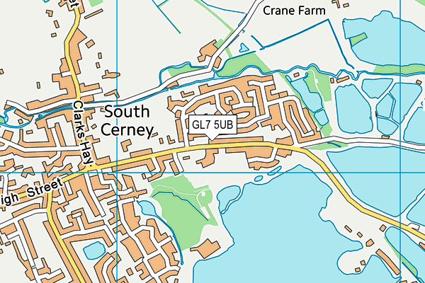 GL7 5UB map - OS VectorMap District (Ordnance Survey)