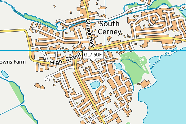 GL7 5UF map - OS VectorMap District (Ordnance Survey)