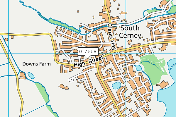 GL7 5UR map - OS VectorMap District (Ordnance Survey)