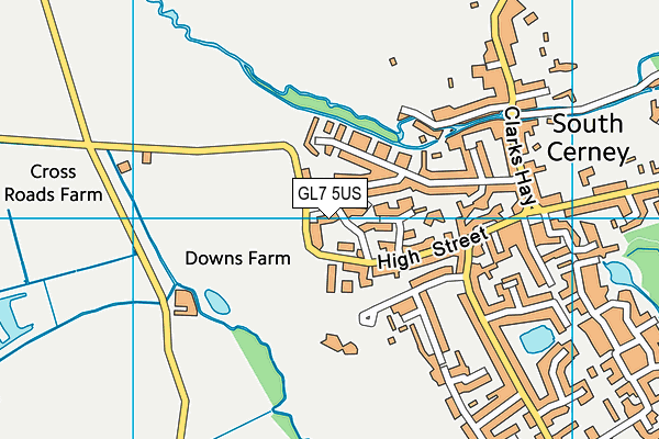 GL7 5US map - OS VectorMap District (Ordnance Survey)