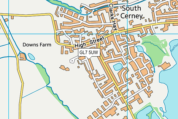 GL7 5UW map - OS VectorMap District (Ordnance Survey)