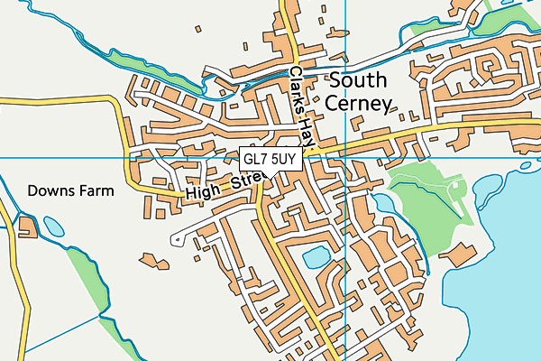 GL7 5UY map - OS VectorMap District (Ordnance Survey)