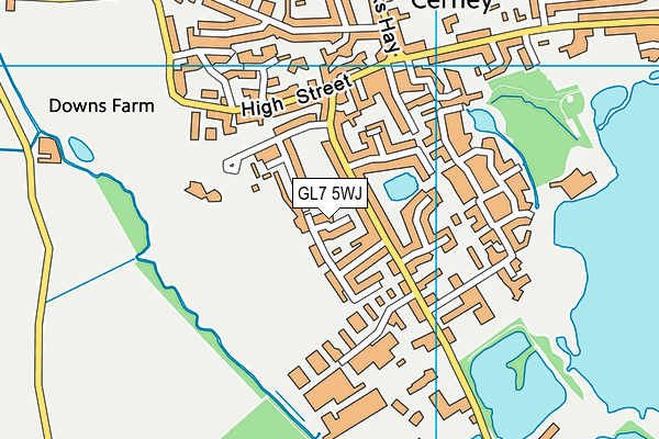 GL7 5WJ map - OS VectorMap District (Ordnance Survey)