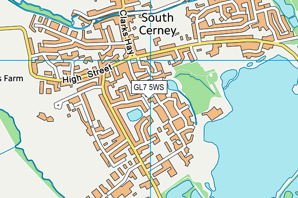 GL7 5WS map - OS VectorMap District (Ordnance Survey)