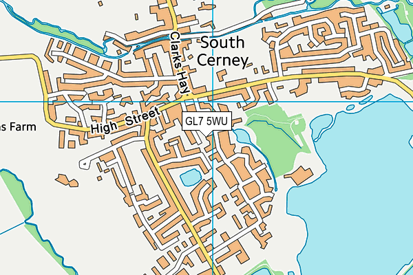 GL7 5WU map - OS VectorMap District (Ordnance Survey)