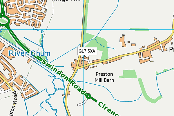 GL7 5XA map - OS VectorMap District (Ordnance Survey)