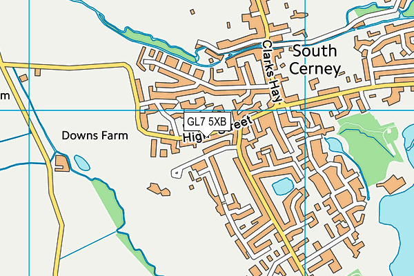 GL7 5XB map - OS VectorMap District (Ordnance Survey)