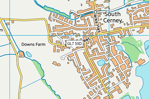 GL7 5XD map - OS VectorMap District (Ordnance Survey)