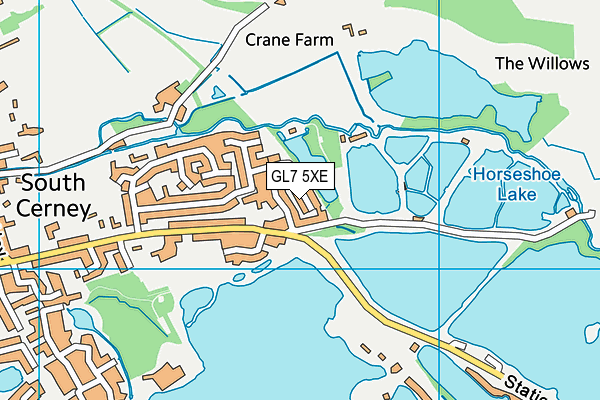 GL7 5XE map - OS VectorMap District (Ordnance Survey)