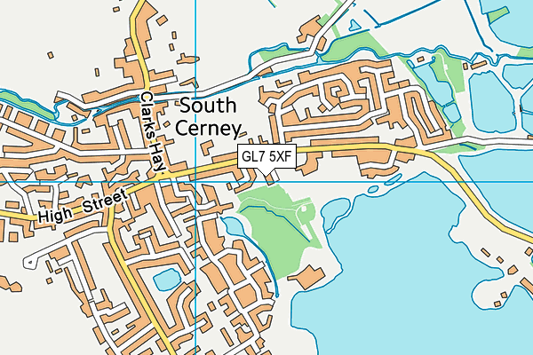 GL7 5XF map - OS VectorMap District (Ordnance Survey)