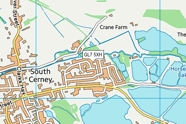 GL7 5XH map - OS VectorMap District (Ordnance Survey)