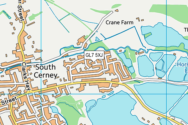 GL7 5XJ map - OS VectorMap District (Ordnance Survey)