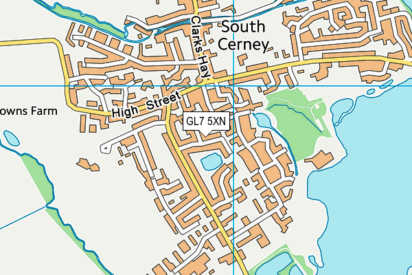 GL7 5XN map - OS VectorMap District (Ordnance Survey)