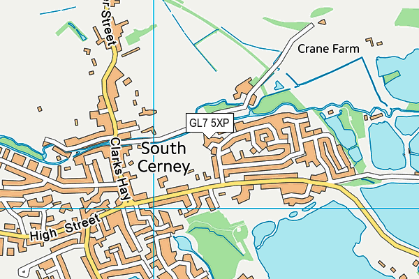 GL7 5XP map - OS VectorMap District (Ordnance Survey)