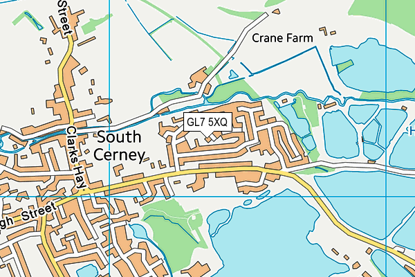 GL7 5XQ map - OS VectorMap District (Ordnance Survey)