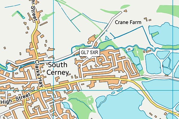 GL7 5XR map - OS VectorMap District (Ordnance Survey)