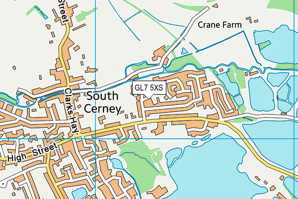 GL7 5XS map - OS VectorMap District (Ordnance Survey)