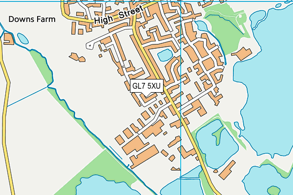 GL7 5XU map - OS VectorMap District (Ordnance Survey)