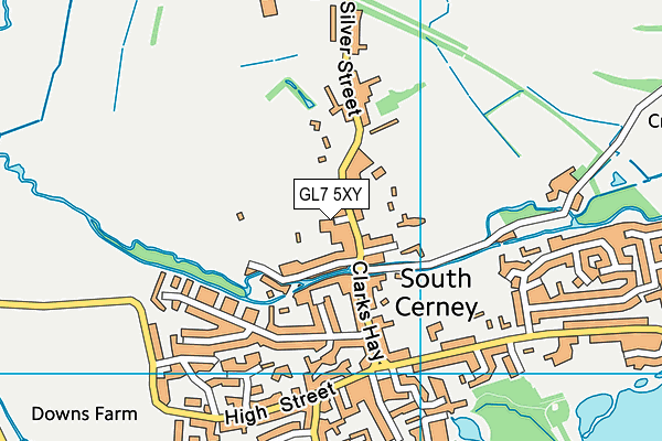 GL7 5XY map - OS VectorMap District (Ordnance Survey)