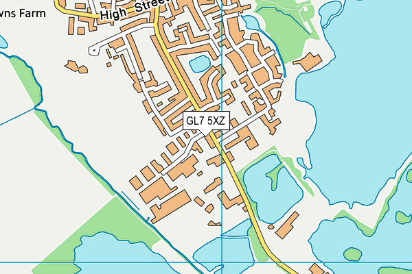 GL7 5XZ map - OS VectorMap District (Ordnance Survey)