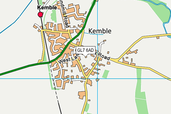 GL7 6AD map - OS VectorMap District (Ordnance Survey)