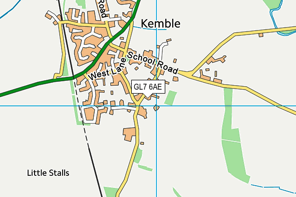 GL7 6AE map - OS VectorMap District (Ordnance Survey)