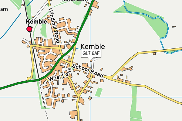GL7 6AF map - OS VectorMap District (Ordnance Survey)
