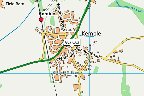 Kemble Primary School map (GL7 6AG) - OS VectorMap District (Ordnance Survey)