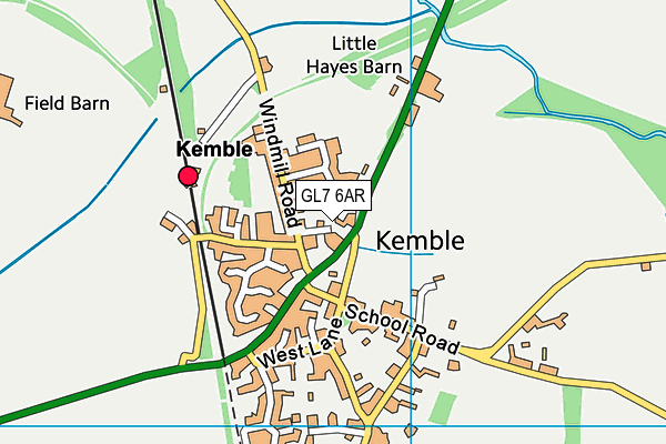 GL7 6AR map - OS VectorMap District (Ordnance Survey)