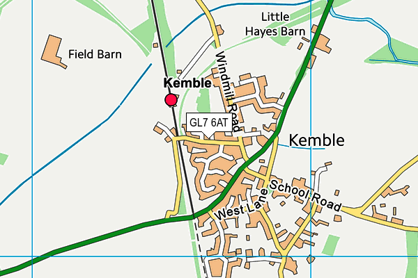 GL7 6AT map - OS VectorMap District (Ordnance Survey)