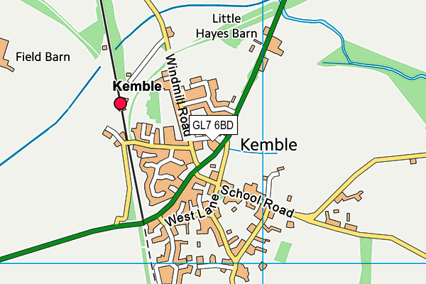 GL7 6BD map - OS VectorMap District (Ordnance Survey)