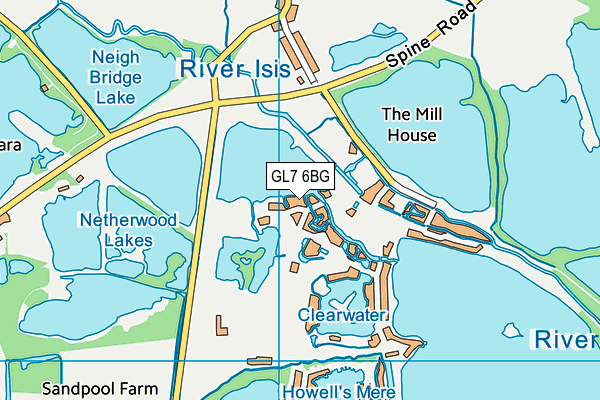 GL7 6BG map - OS VectorMap District (Ordnance Survey)