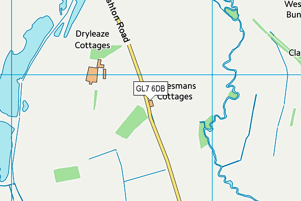 GL7 6DB map - OS VectorMap District (Ordnance Survey)