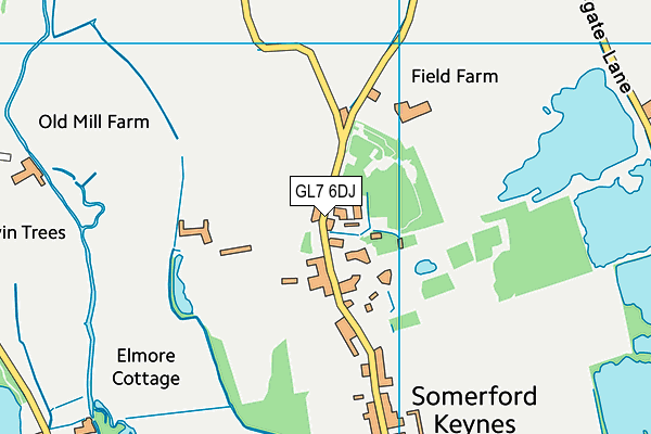 GL7 6DJ map - OS VectorMap District (Ordnance Survey)