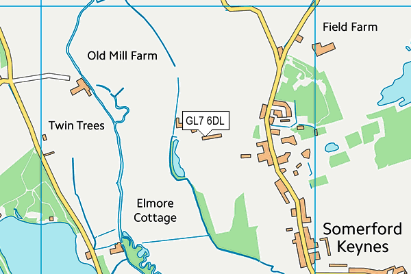 GL7 6DL map - OS VectorMap District (Ordnance Survey)