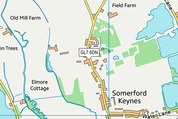 GL7 6DN map - OS VectorMap District (Ordnance Survey)